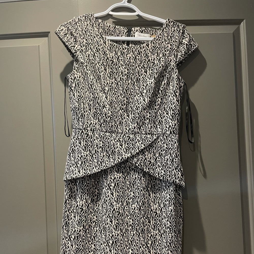Stretchy Calvin Klein Peplum dress (size 6)